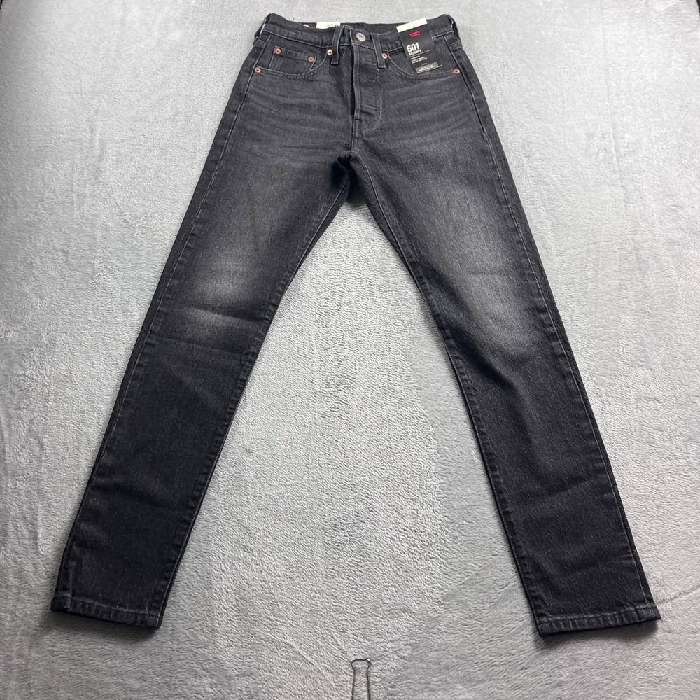 Levis 501 Skinny High Rise Faded Black Jeans 295020248 Size 24x30 NEW